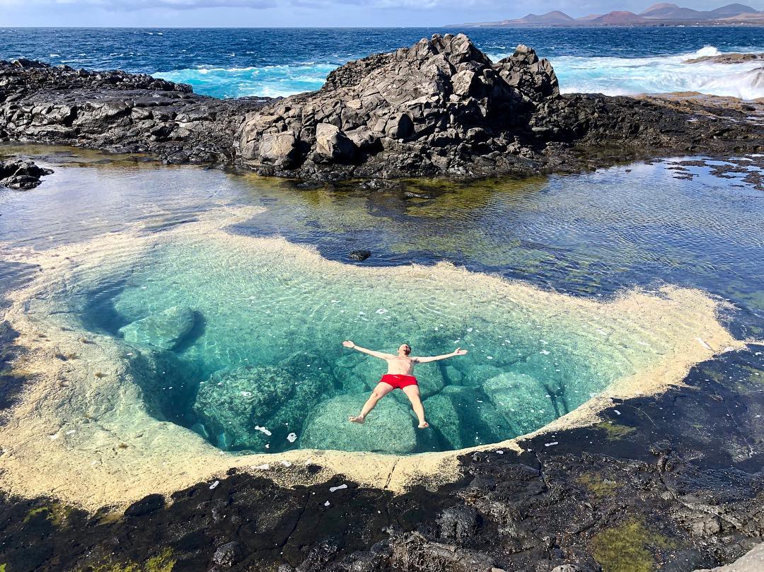 The natural pools of Los Charcones (One of the most most beautiful beaches in Lanzarote)
