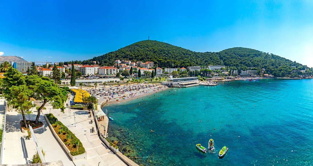 Uvala Lapad Beach - Most Beautiful beaches near Dubrovnik Croatia