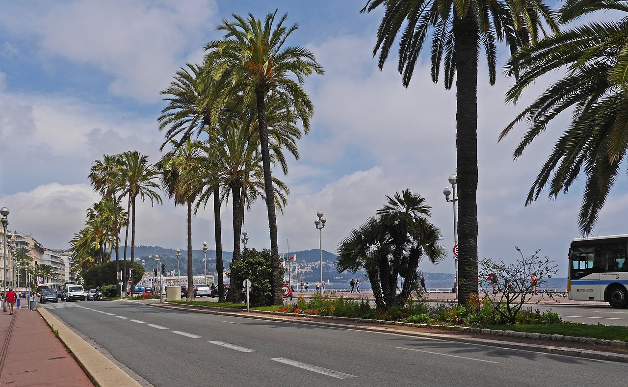 The Promenade des Anglais at Mediterranean coast of Nice